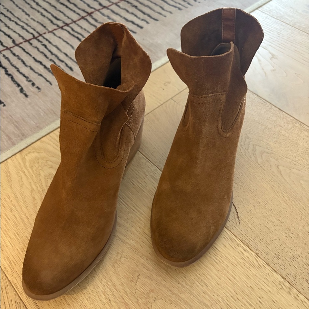 BP Tan Suede Ankle Booties